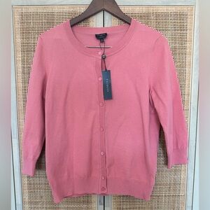 Talbots Pink Cardigan Sweater, Petite Large, Brand New With Tags